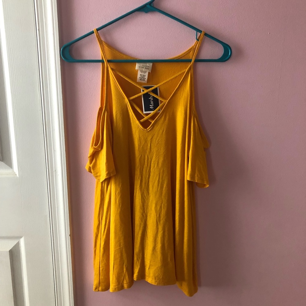 Cold Shoulder Yellow Top